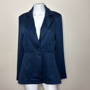 Cabi blue plaid blazer size 6